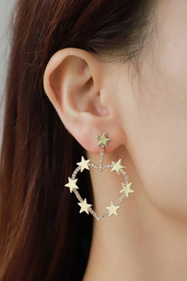 LOVCIA Star Zircon Heart-Shaped Earrings