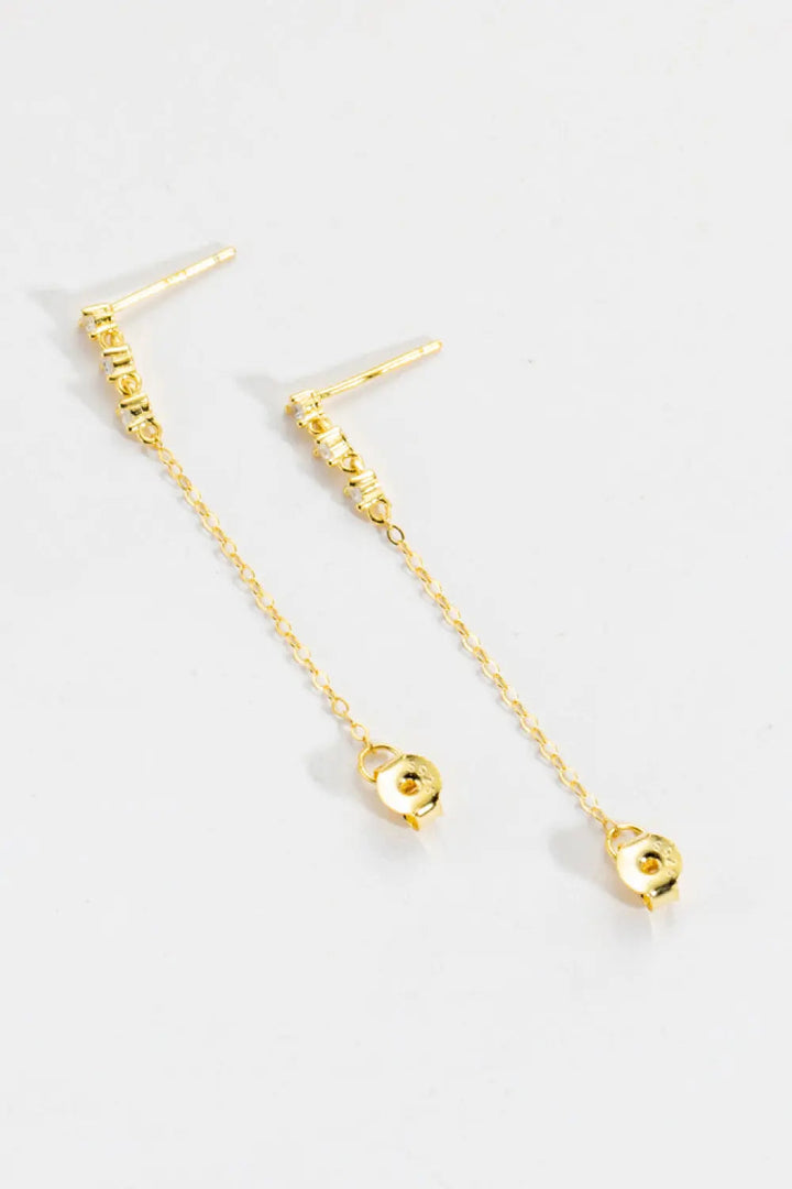 Zircon 925 Sterling Silver Chain Earrings LOVCIA