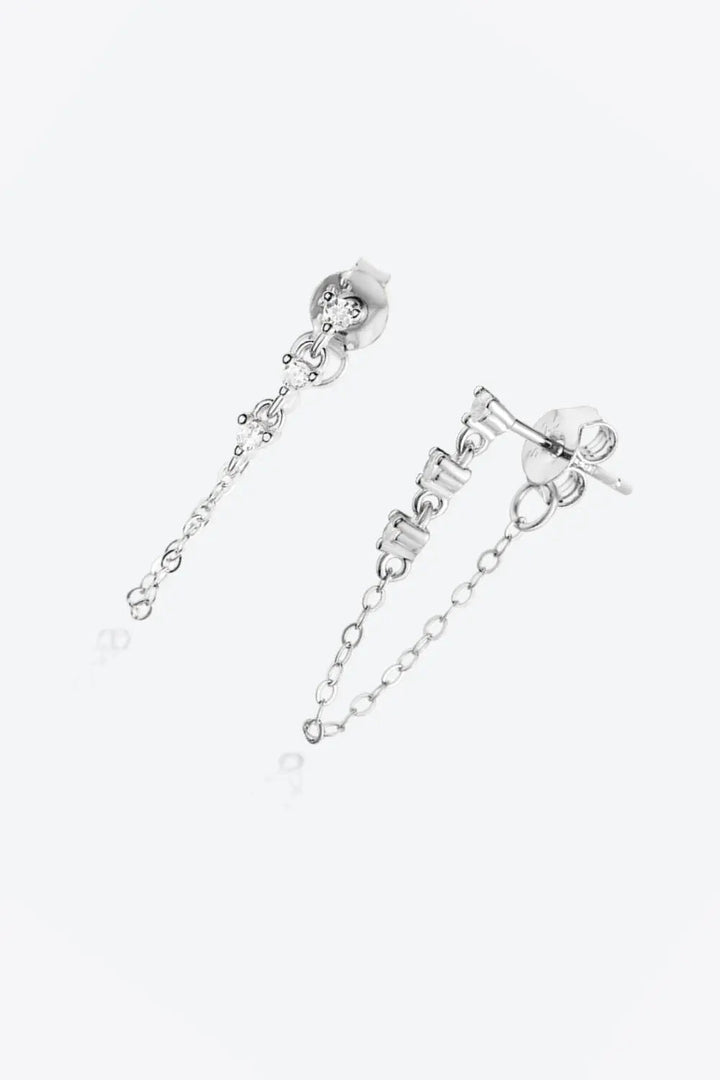 Zircon 925 Sterling Silver Chain Earrings LOVCIA