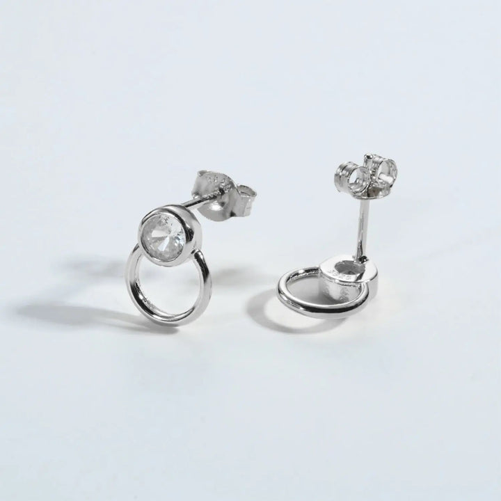 Inlaid Zircon 925 Sterling Silver Stud Earrings LOVCIA