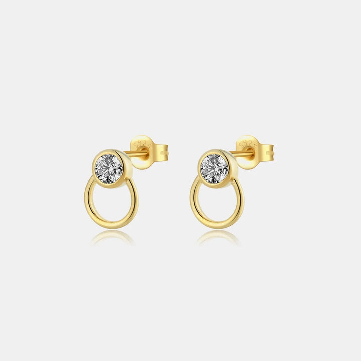 Inlaid Zircon 925 Sterling Silver Stud Earrings LOVCIA