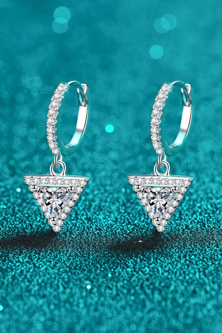 Moissanite Triangle Drop Earrings LOVCIA