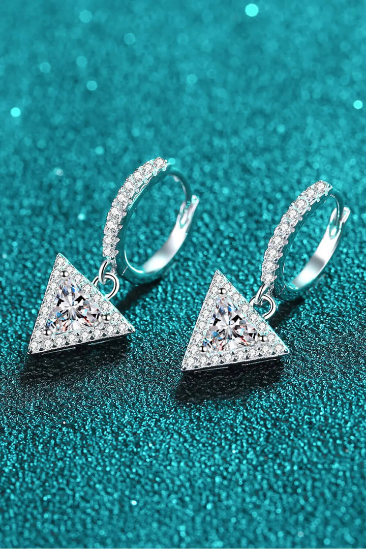 Moissanite Triangle Drop Earrings LOVCIA