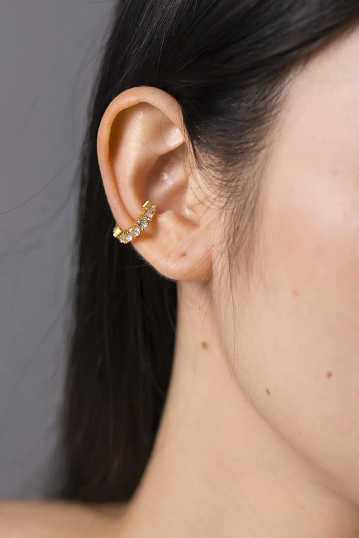 Inlaid Zircon Single Cuff Earring LOVCIA