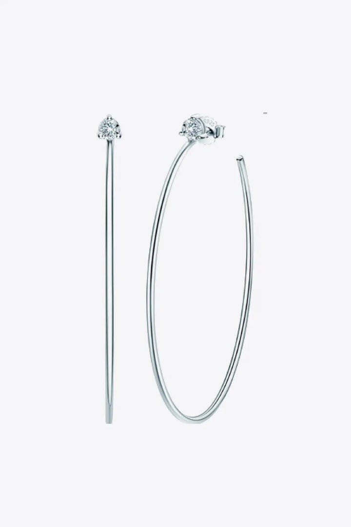 Adored 925 Sterling Silver Moissanite Hoop Earrings LOVCIA