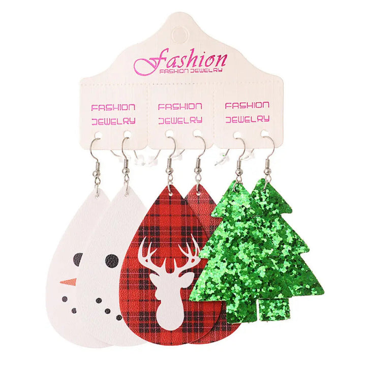 Christmas PU Earrings Set LOVCIA