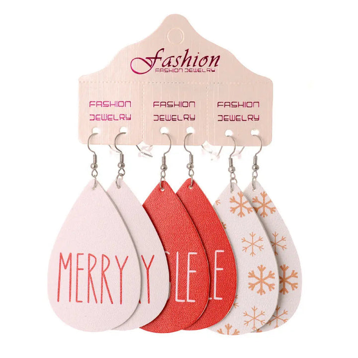 Christmas PU Earrings Set LOVCIA