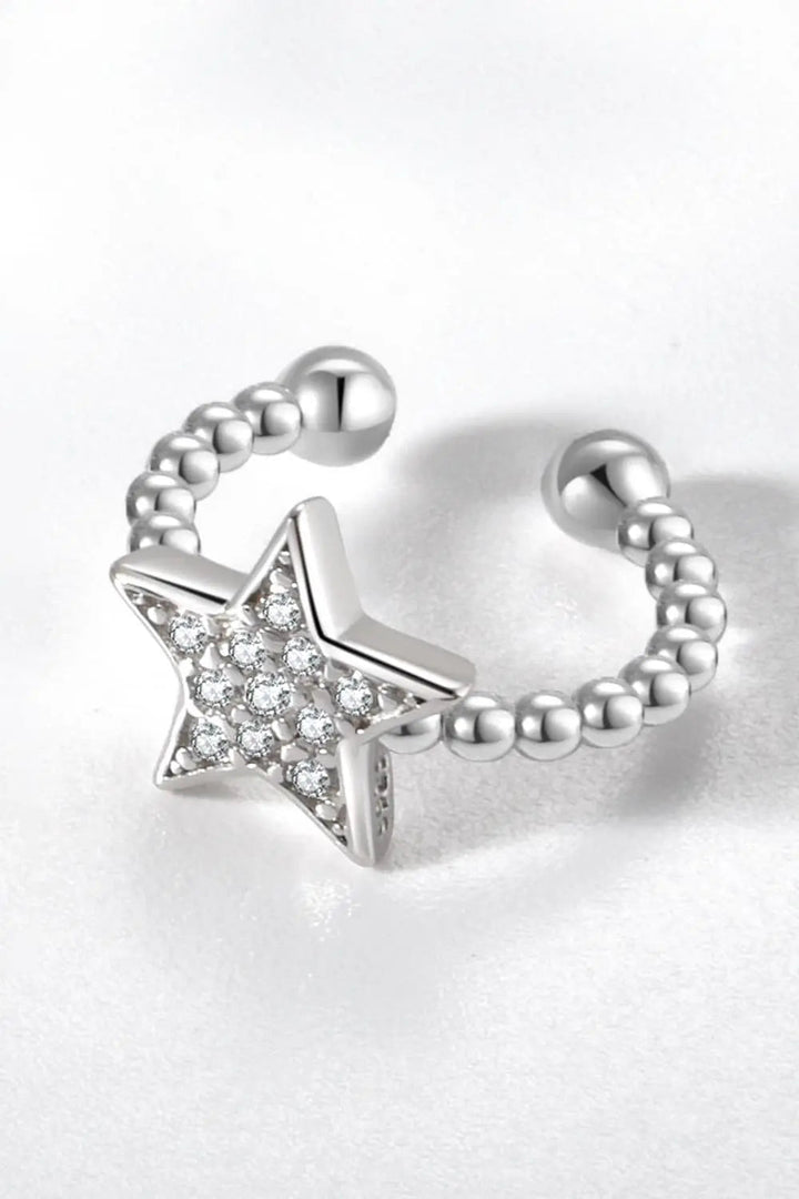 Inlaid Zircon Star Single Cuff Earring LOVCIA