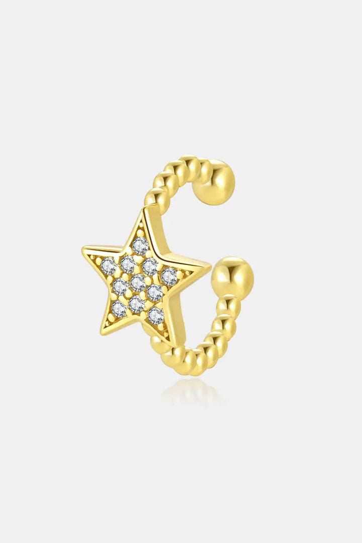 Inlaid Zircon Star Single Cuff Earring LOVCIA