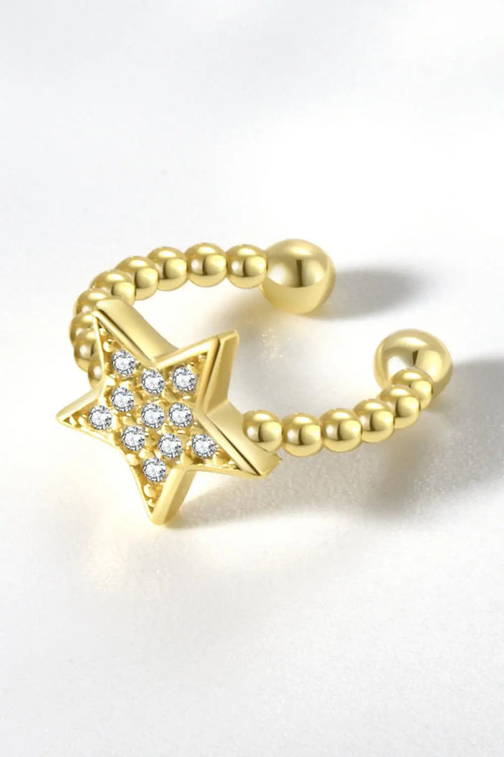 Inlaid Zircon Star Single Cuff Earring LOVCIA