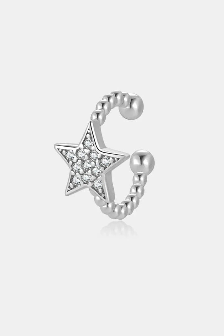 Inlaid Zircon Star Single Cuff Earring LOVCIA