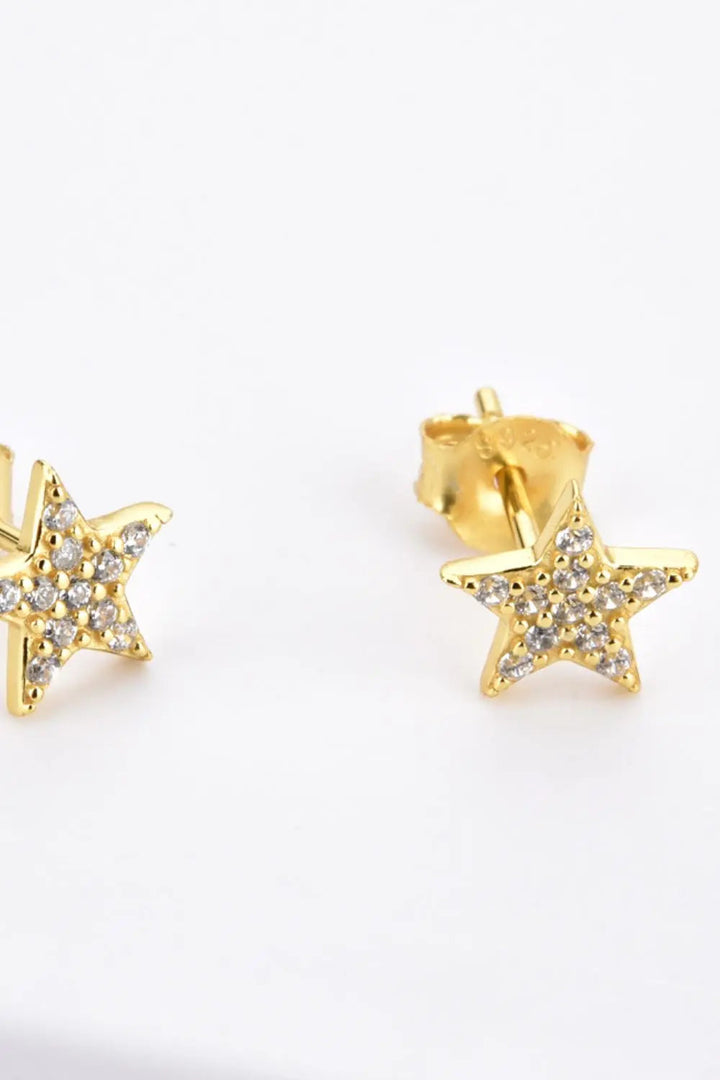 Zircon Decor Star Stud Earrings LOVCIA