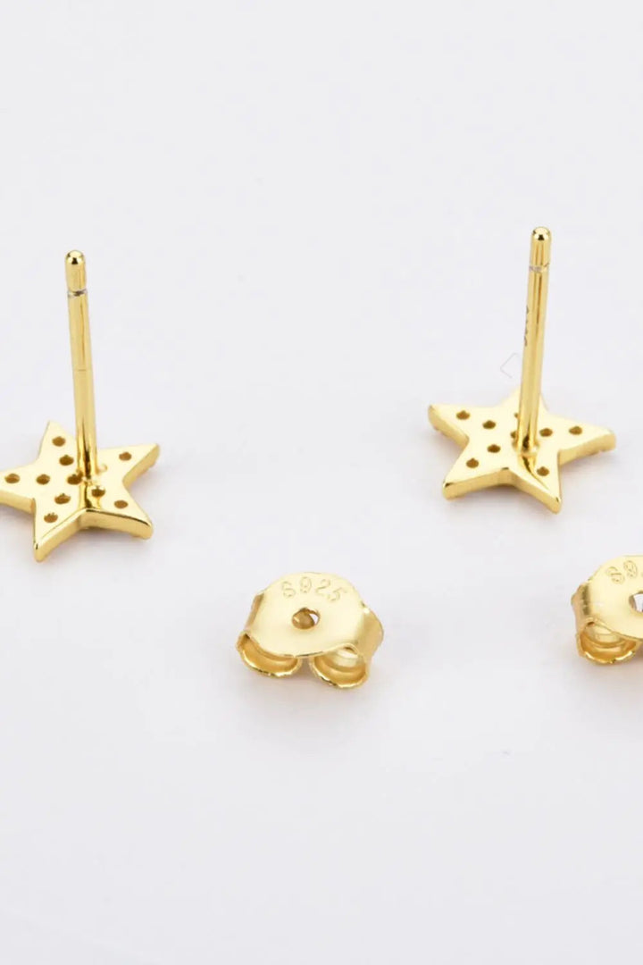 Zircon Decor Star Stud Earrings LOVCIA