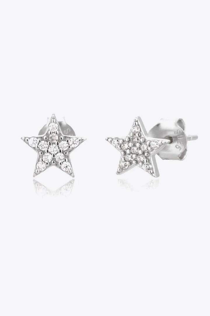 Zircon Decor Star Stud Earrings LOVCIA