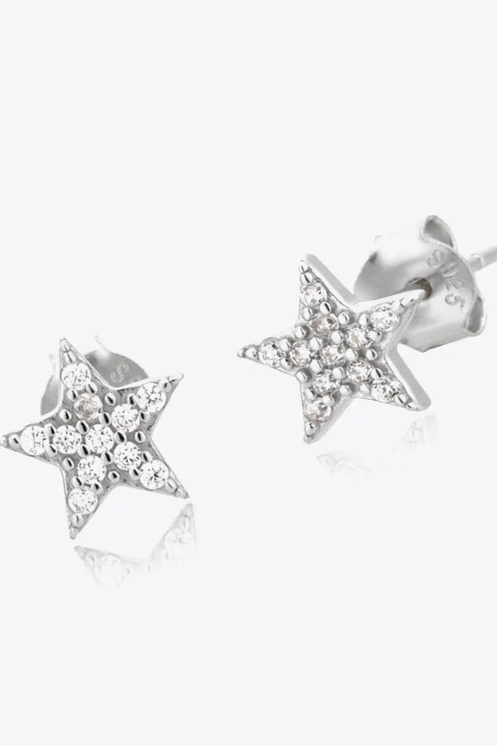 Zircon Decor Star Stud Earrings LOVCIA