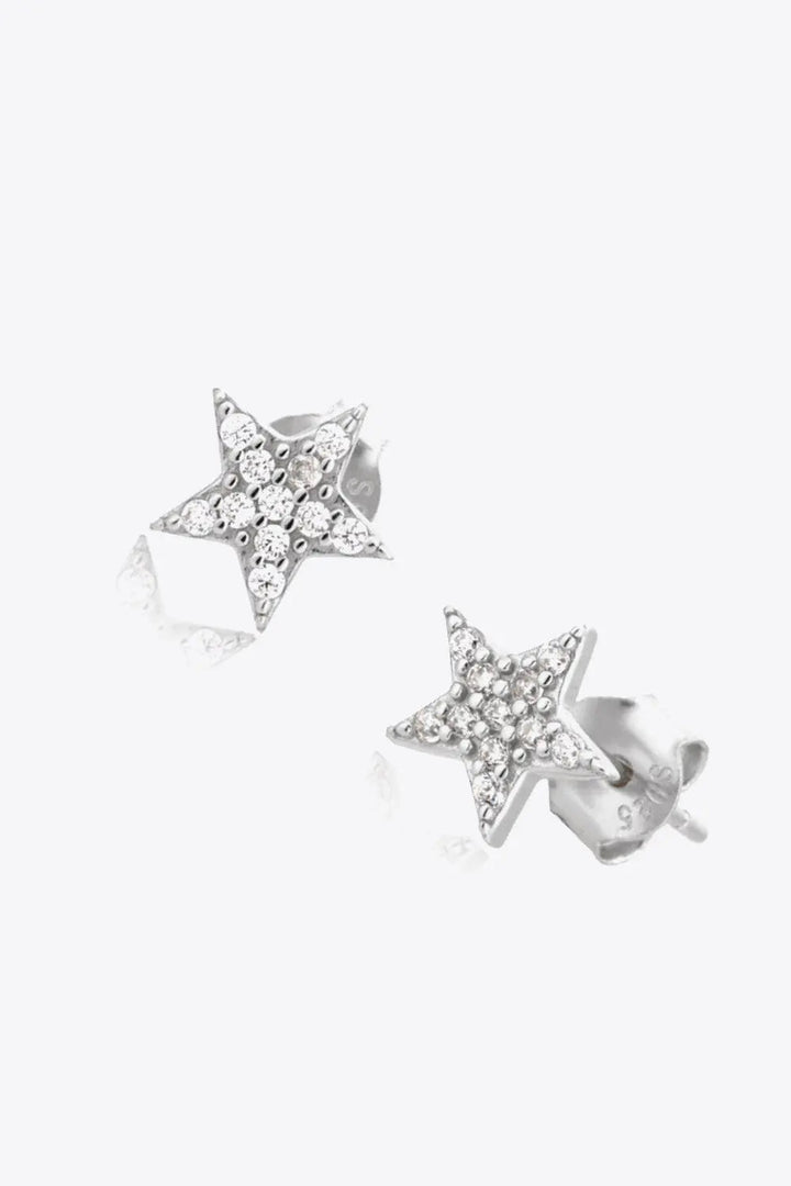 Zircon Decor Star Stud Earrings LOVCIA