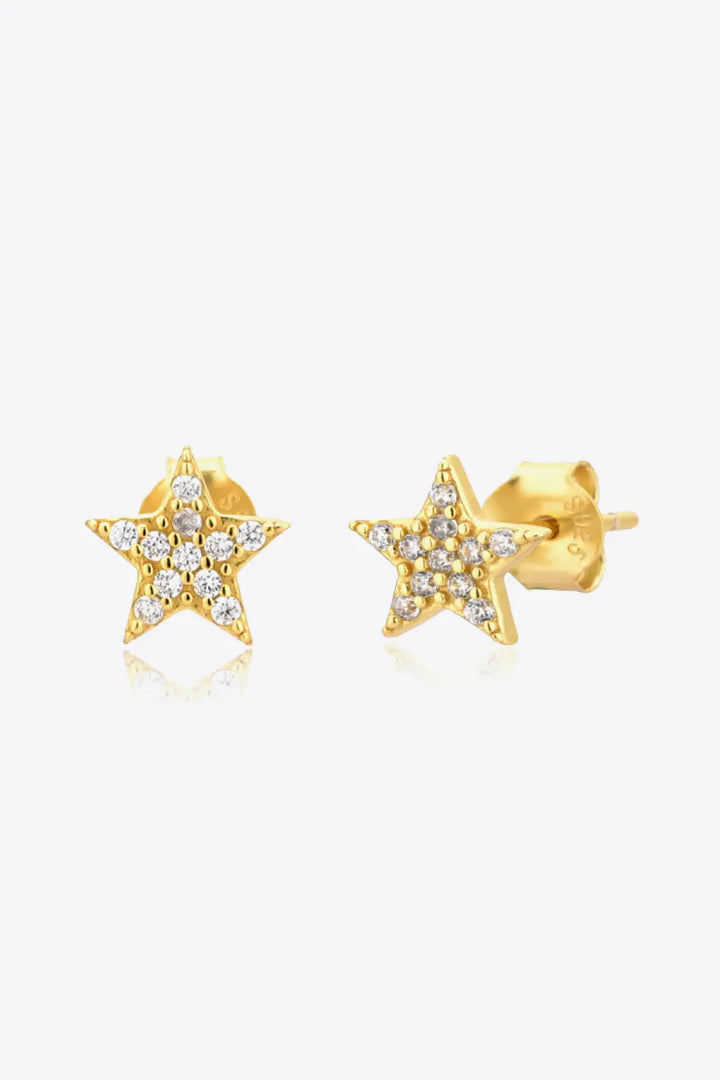 Zircon Decor Star Stud Earrings LOVCIA