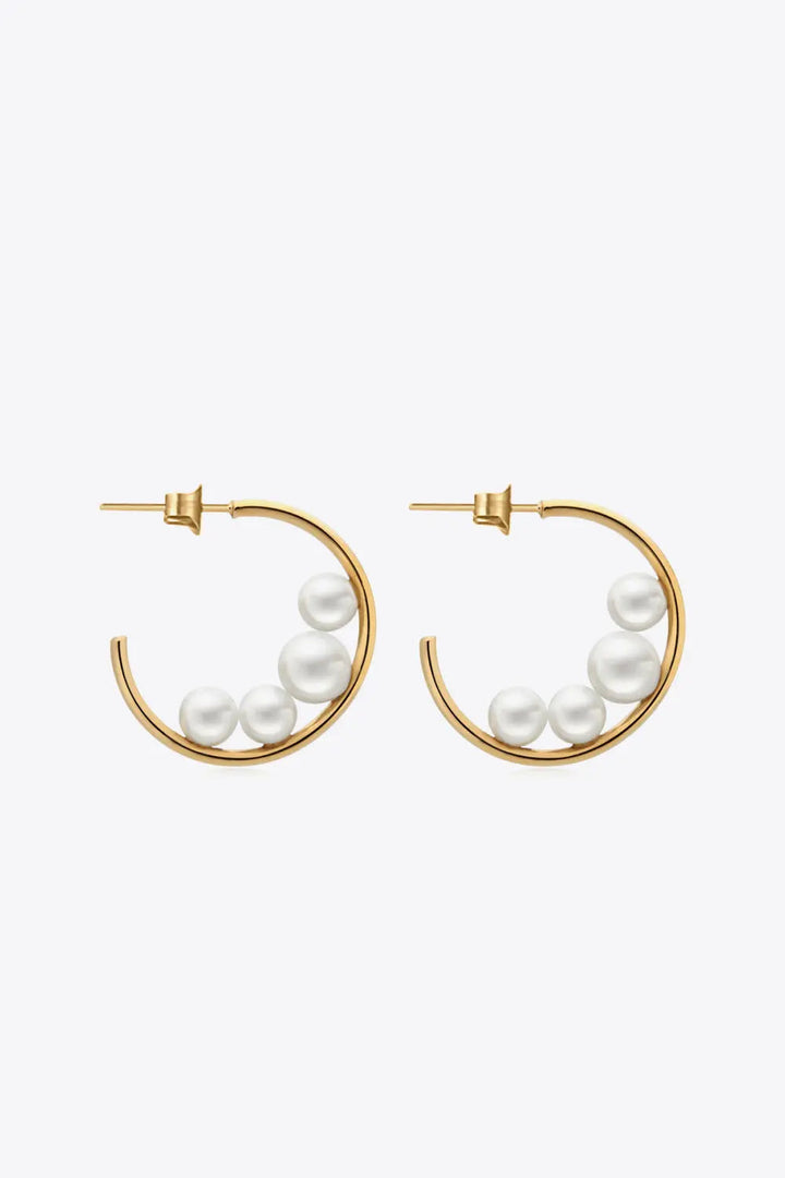 LOVCIA Can't Stop Your Shine Pearl C-Hoop Earrings