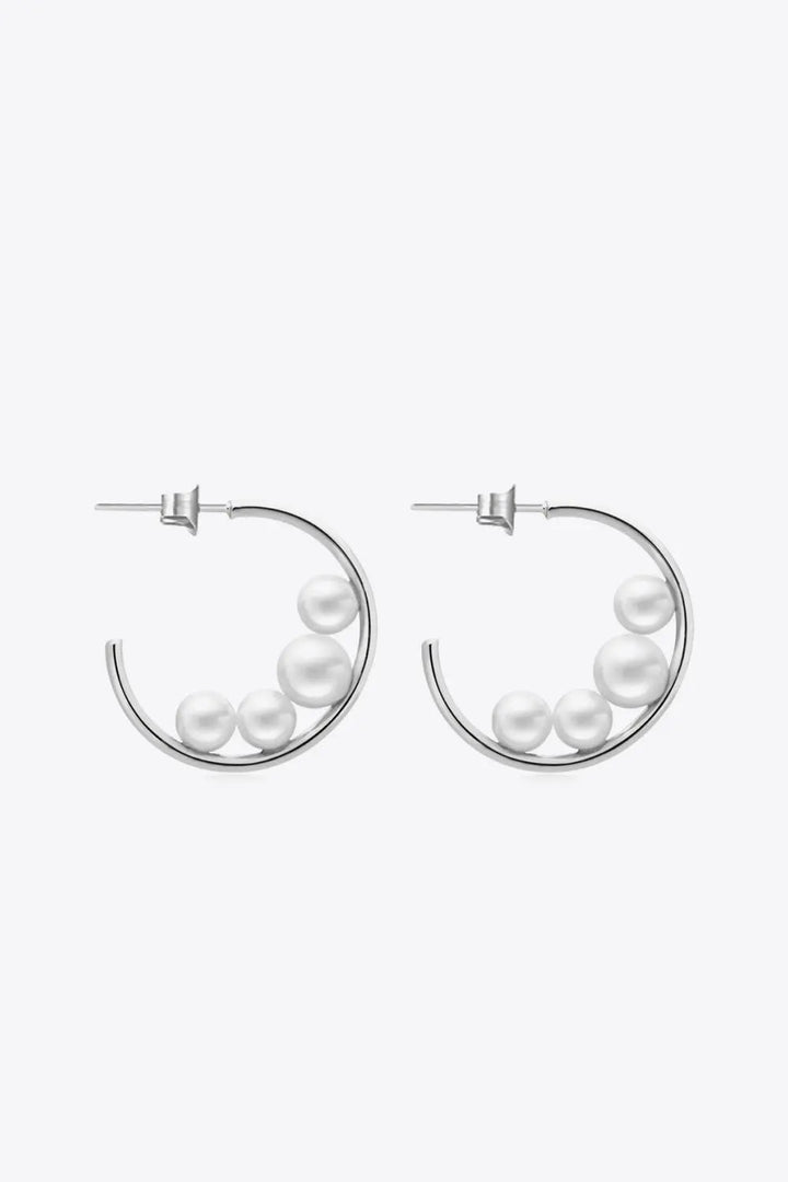 LOVCIA Can't Stop Your Shine Pearl C-Hoop Earrings