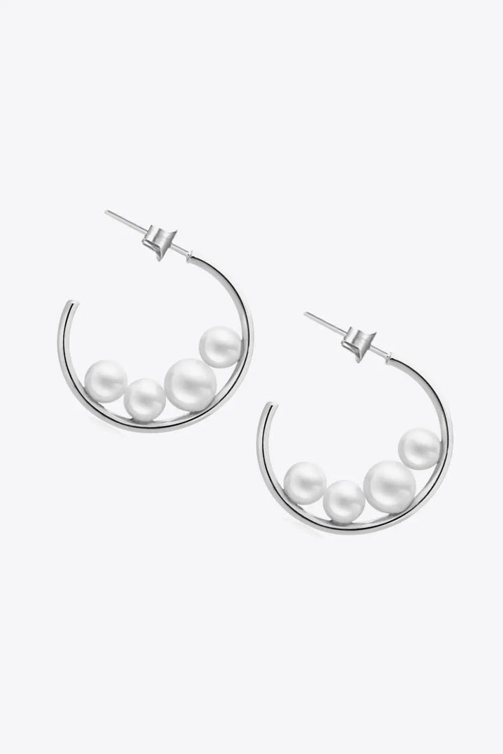 LOVCIA Can't Stop Your Shine Pearl C-Hoop Earrings