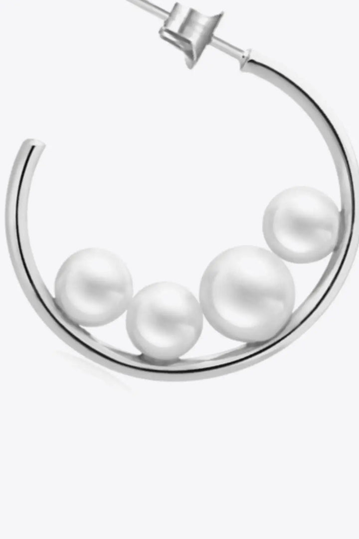 LOVCIA Can't Stop Your Shine Pearl C-Hoop Earrings