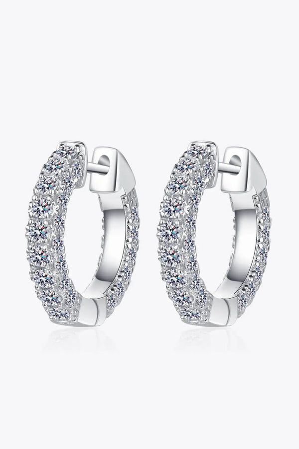 925 Sterling Silver Moissanite Huggie Earrings LOVCIA