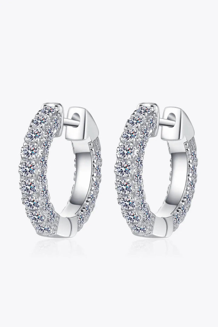 925 Sterling Silver Moissanite Huggie Earrings LOVCIA