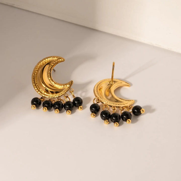 18K Gold-Plated Stainless Steel Moon Shape Earrings LOVCIA