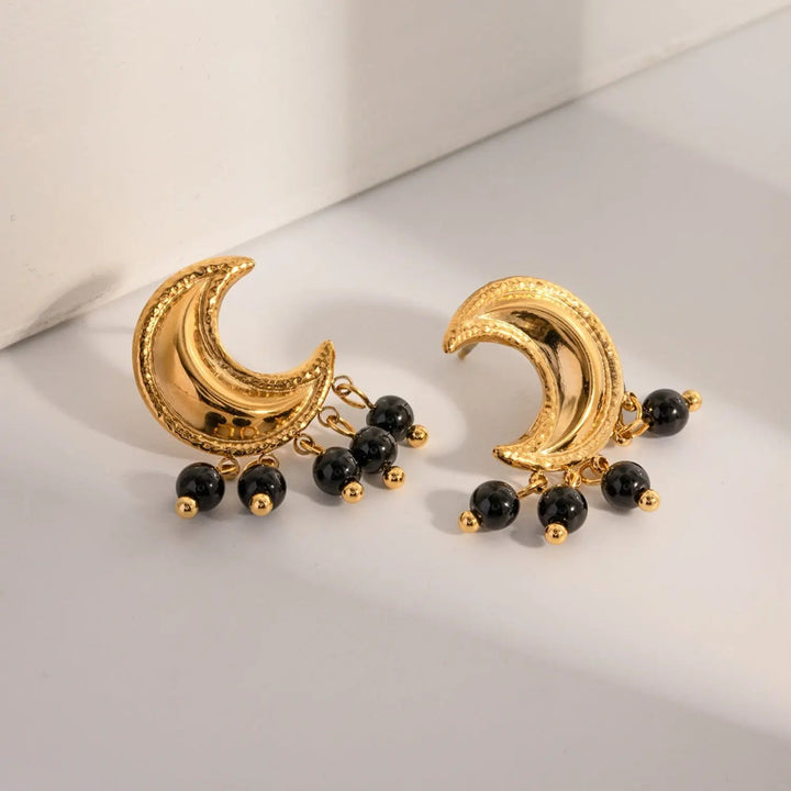 18K Gold-Plated Stainless Steel Moon Shape Earrings LOVCIA