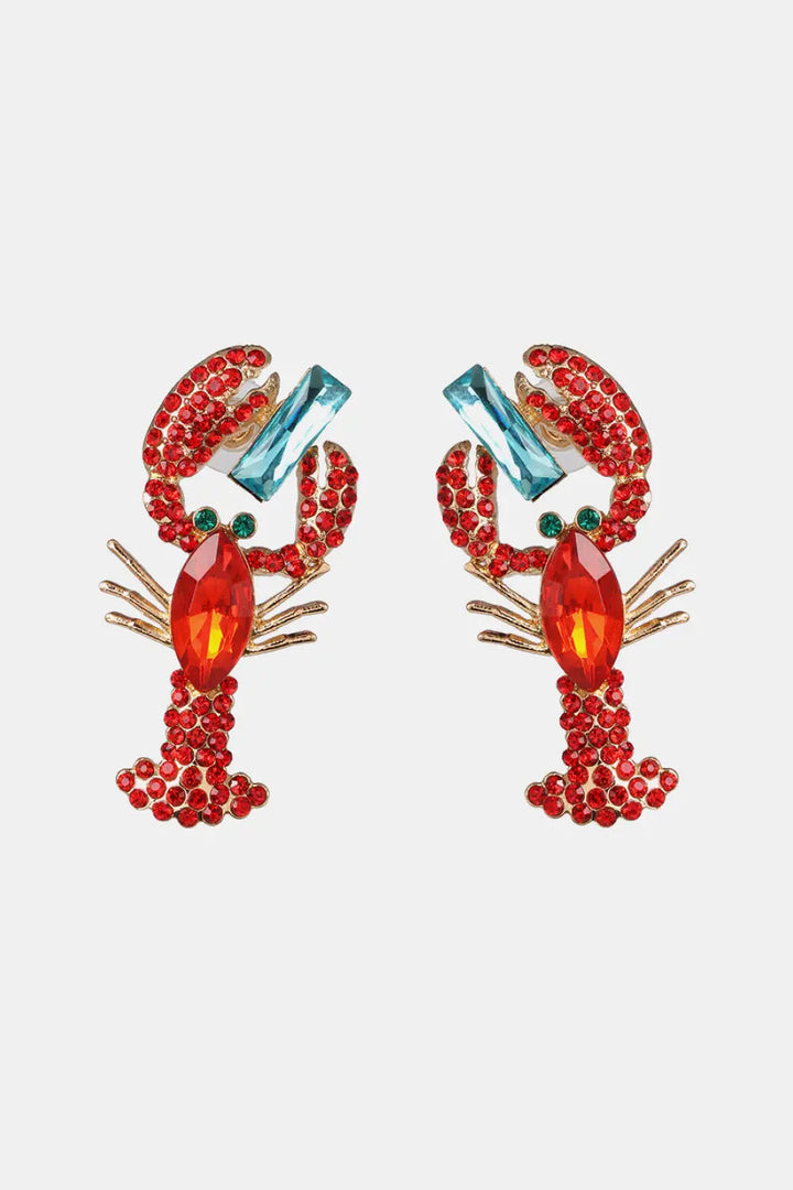 Lobster Shape Glass Stone Dangle Earrings LOVCIA