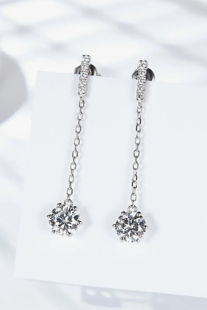 6-Prong Round Moissanite Drop Earrings LOVCIA