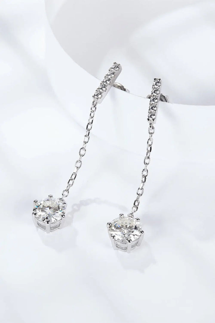 6-Prong Round Moissanite Drop Earrings LOVCIA