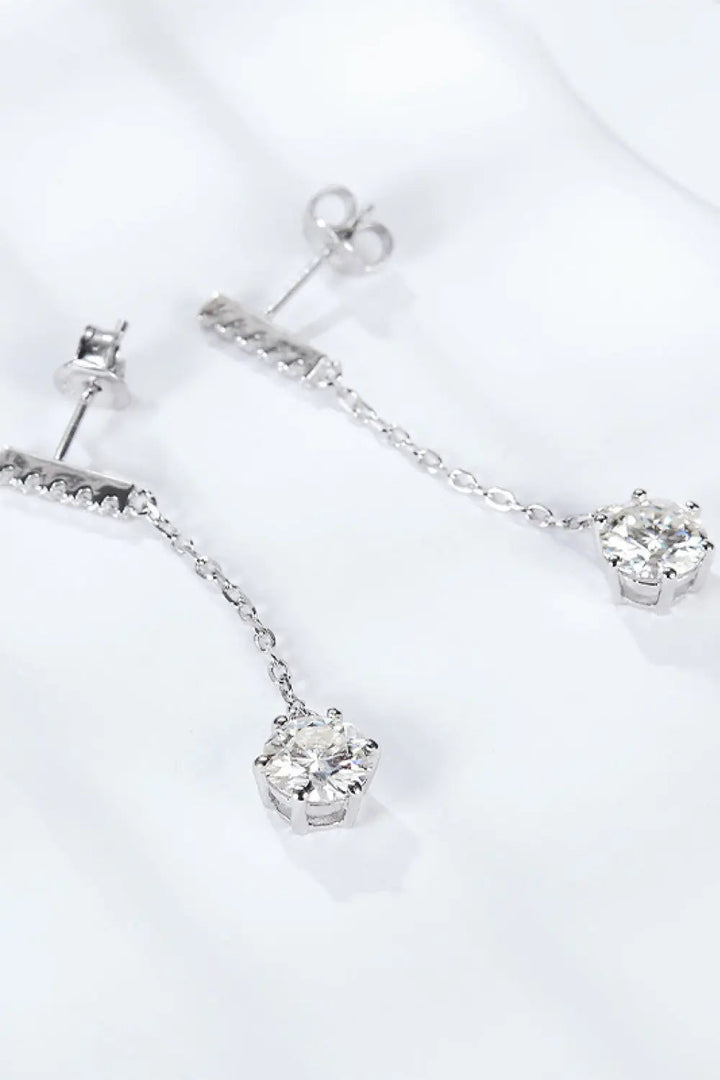 6-Prong Round Moissanite Drop Earrings LOVCIA