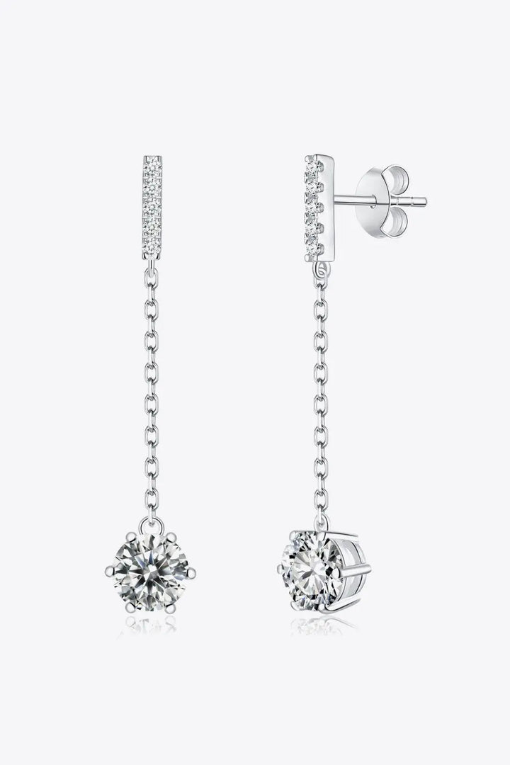 6-Prong Round Moissanite Drop Earrings LOVCIA