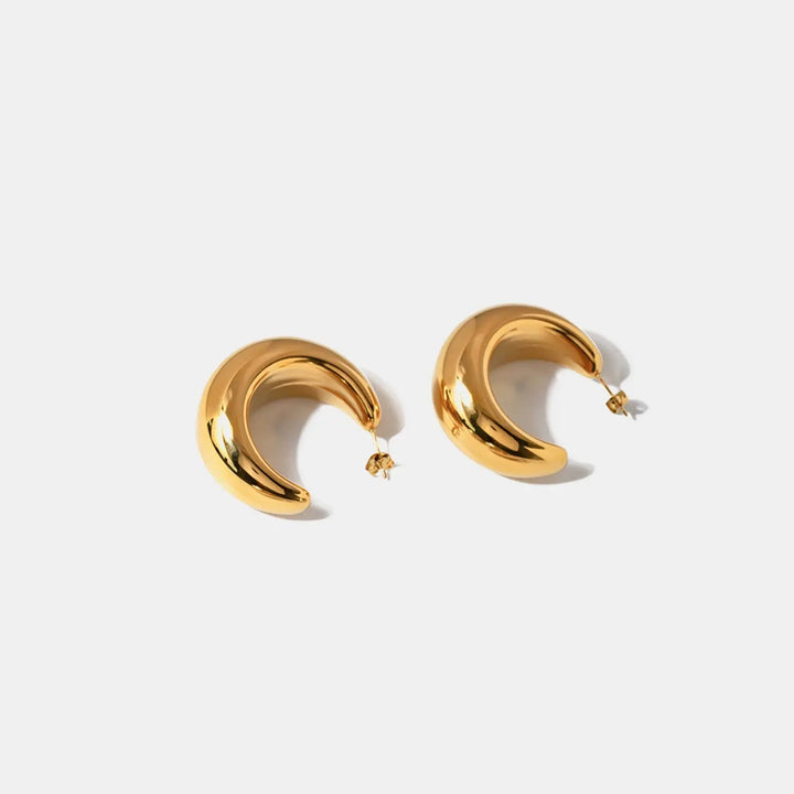 LOVCIA 18K Gold-Plated Moon Crescent Earrings