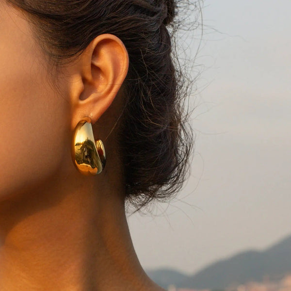 LOVCIA 18K Gold-Plated Moon Crescent Earrings