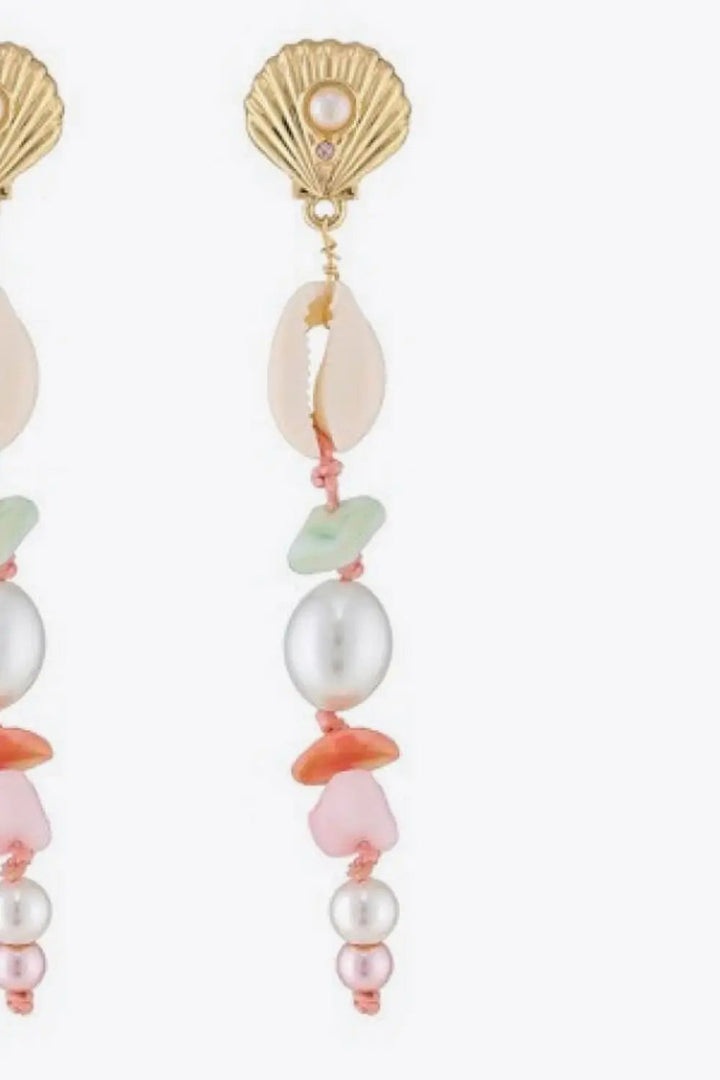 LOVCIA Synthetic Pearl Shell Drop Earrings