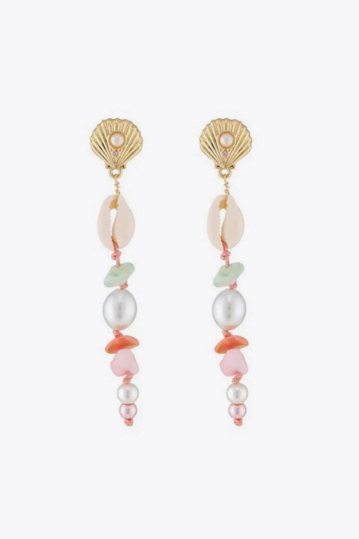 LOVCIA Synthetic Pearl Shell Drop Earrings