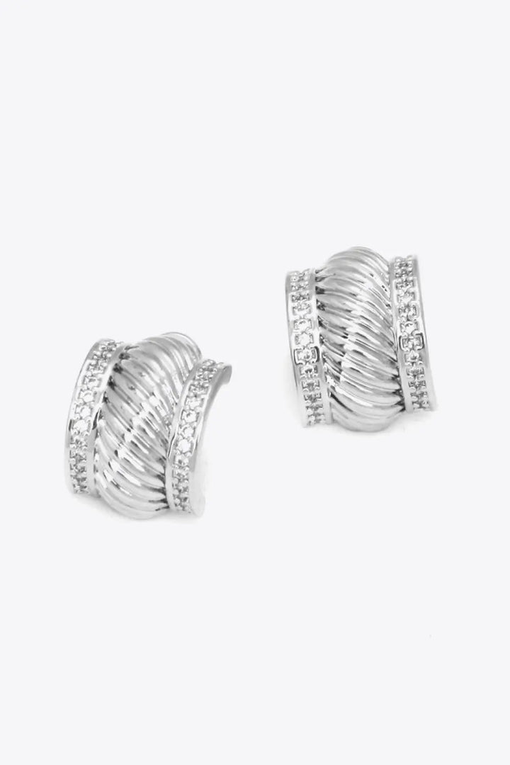 LOVCIA Textured Polished C-Hoop Earrings