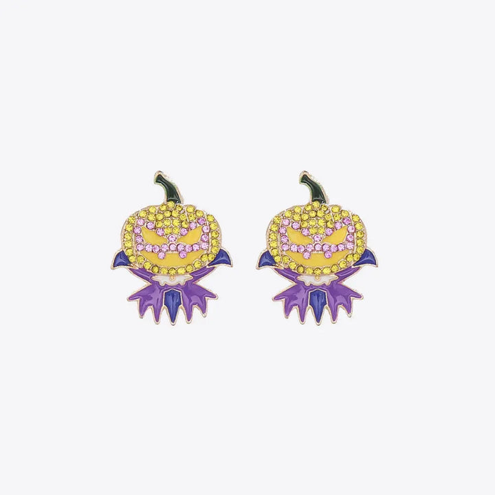 Demon Pumpkin Rhinestone Alloy Earrings LOVCIA