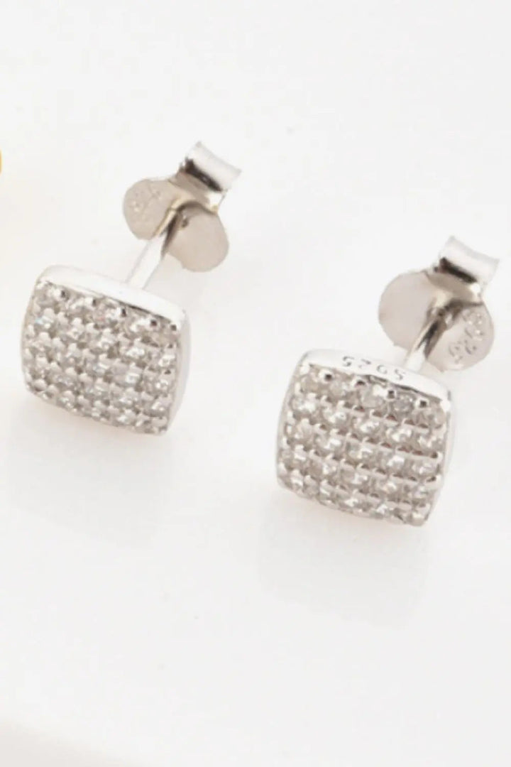 925 Sterling Silver Zircon Stud Earrings LOVCIA