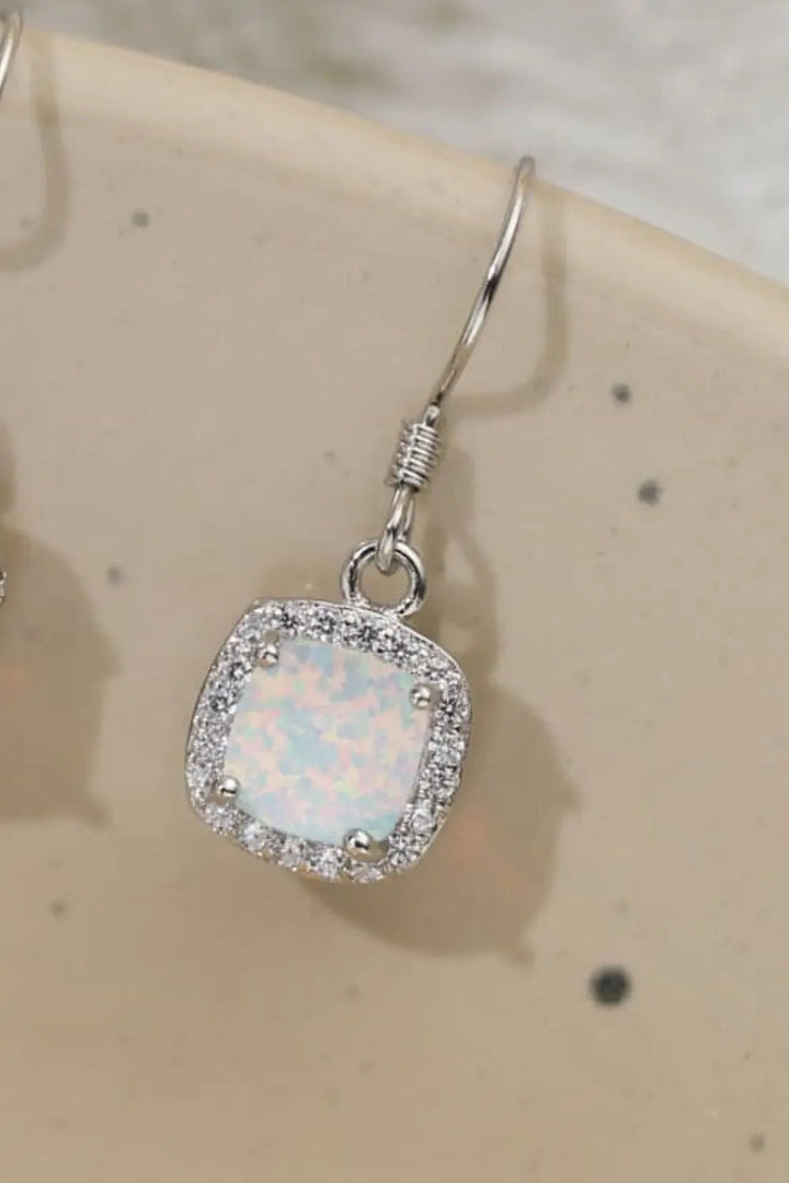 Opal Square Drop Earrings LOVCIA