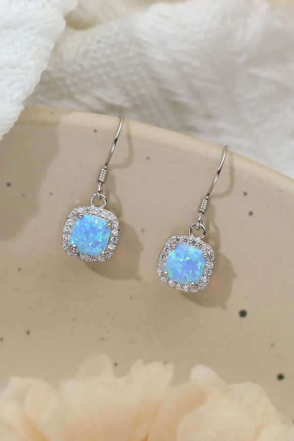 Opal Square Drop Earrings LOVCIA