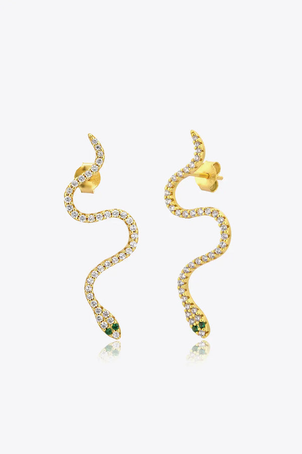 LOVCIA Snake-Shaped 925 Sterling Silver Earrings