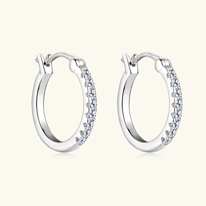 LOVCIA 925 Sterling Silver Moissanite Huggie Earrings