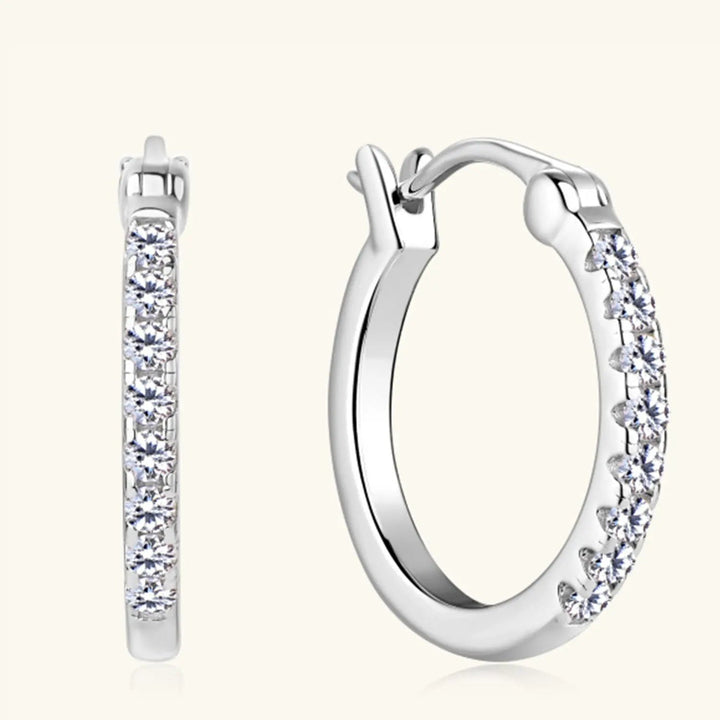 LOVCIA 925 Sterling Silver Moissanite Huggie Earrings