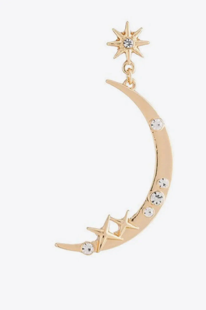 Zircon Star and Moon Alloy Earrings LOVCIA