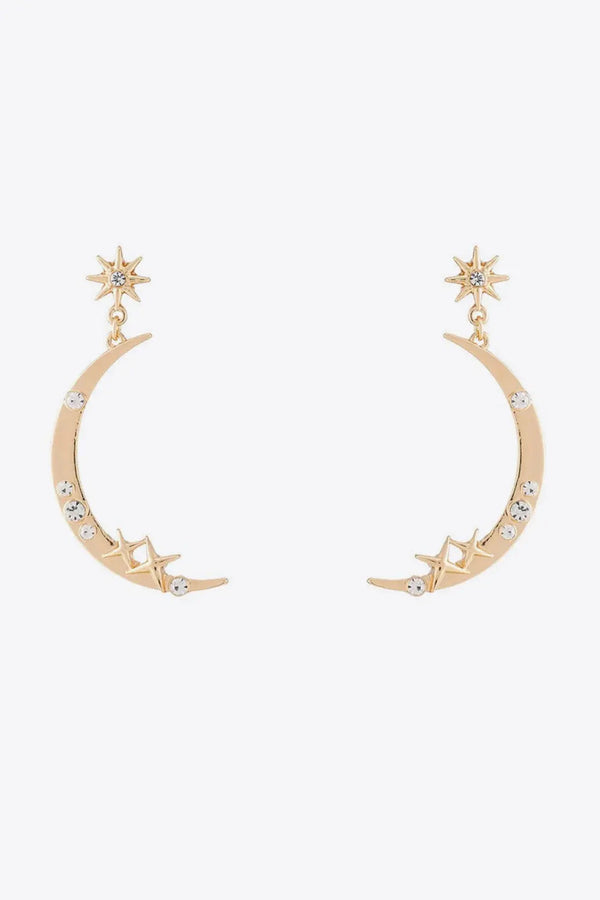 Zircon Star and Moon Alloy Earrings LOVCIA