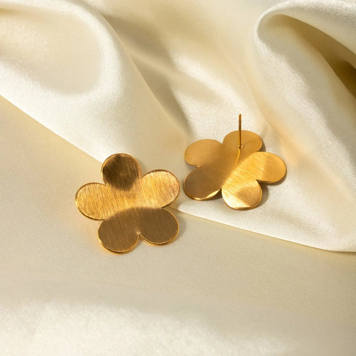 18K Gold-Plated Stainless Steel Flower Stud Earrings LOVCIA