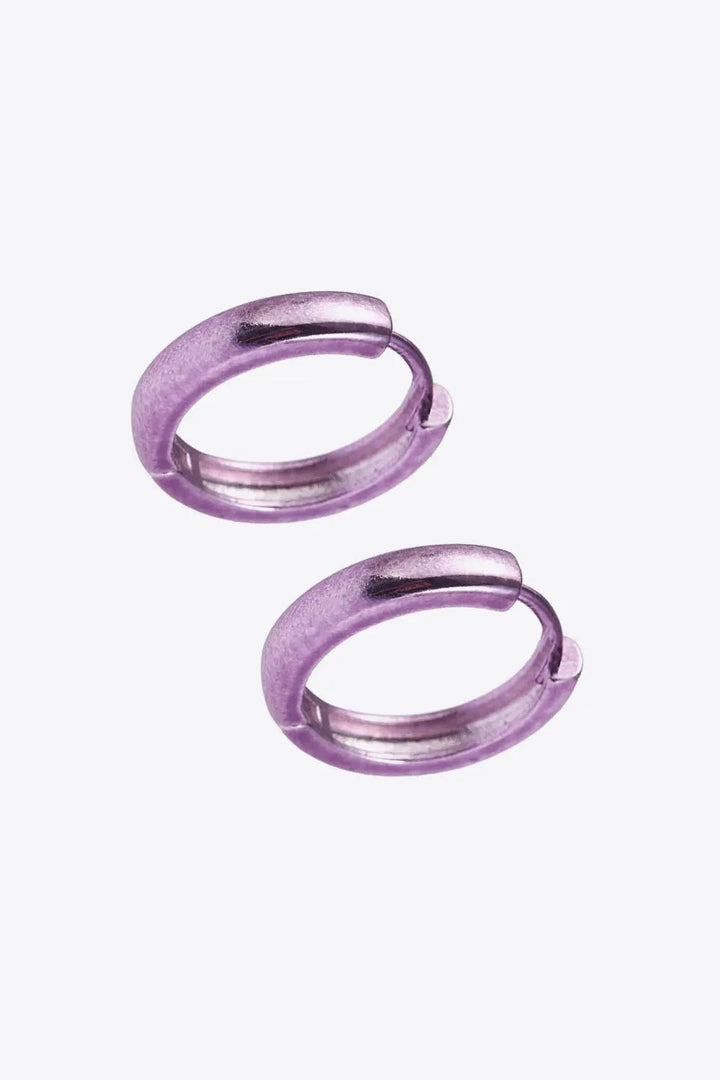 LOVCIA Minimalist Huggie Earrings in Lavender